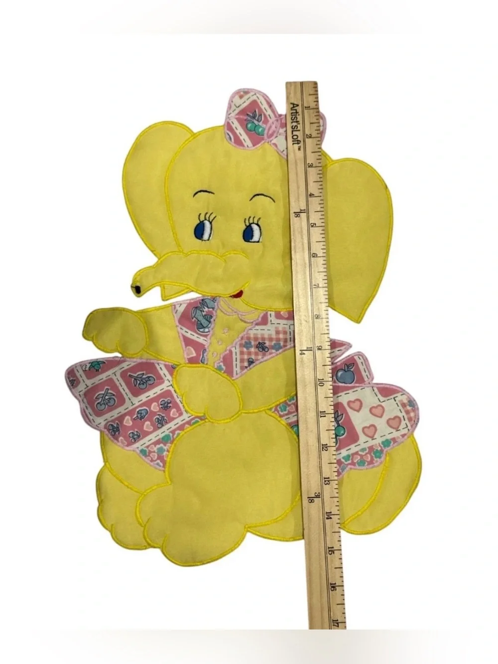 Baby Crib Blanket with Yellow Elephant Applique